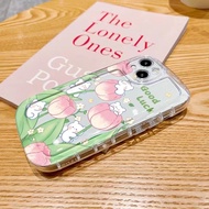 Soft Shockproof Phone Case Pink Flower Little Bear is Suitable For OPPO A78/Reno 4 Pro/ A54/ A55/A53