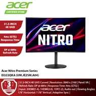 Acer Nitro EI322QKA 31.5-INCH 4K UHD VA Curved Gaming Monitor - UM.JE2SM.A04