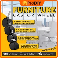 Furniture Wheel Roller Plastic 360 Swivel Castor Plate Castor Screw Castor Long Suit Table Chair Small Cabinet