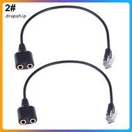 DRO_ DOONJIEY 2/35mm to RJ9/RJ10 Mic/Headset Adapter Cable for Office Phone