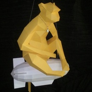 DIY 3D Papercraft A4 Paper Model Decor Kit: Monkey