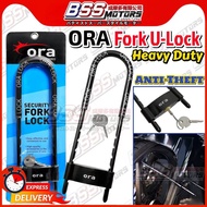 ORA Security Fork Lock U Lock Anti Theft Motorcycle Universal Heavy Duty Quality Door Lock Kunci For
