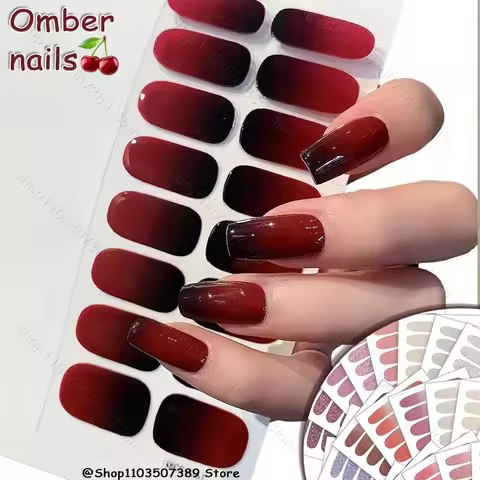 Naked Gradient Nail Stickers Wraps Sticker Long-lasting NO-Lamp French Nail Decal Omber Nail Waterpr