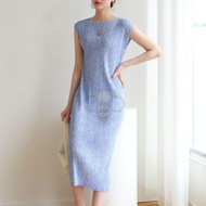 ✾☫✽ Aiden001 Average Size Summer Pleated High Drape Floral Printing And Dyeing Commuter Dress 8706 [