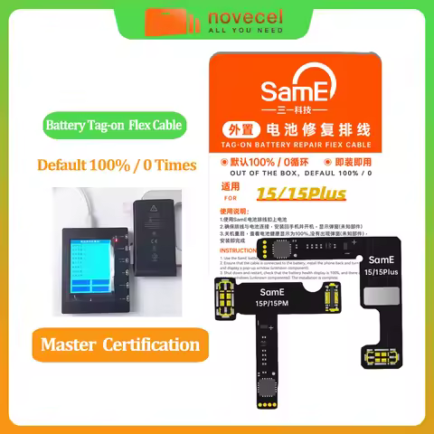 5pcs SamE Pre-Programmed Battery Tag On Flex Cable For iPhone 15 14 13 12 11 Pro Max SE3 Repair Tool