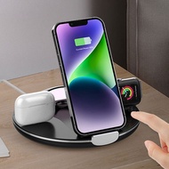 4 in 1 QI Phone 15W Folding Charger with LED Night