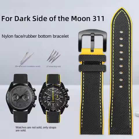 21mm rubber strap bracelet for Omega 310 311 Speedmaster 311.92.44 Dark Side of the Moon watch band 
