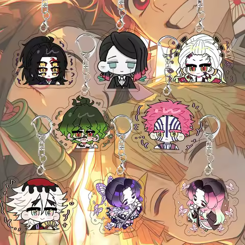 9 Styles Demon Slayer Acrylic Keychain Shinobu Kocho Kanae Kocho Chibi Cartoon Key Ring Pendant Anim