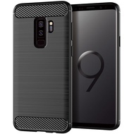 Carbon Fiber Casing For Samsung Galaxy S9 Plus Casing Armor TPU Soft Silicone Back Cover Samsung S9P
