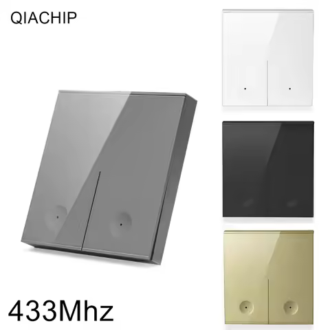 433 MHz Wireless RF 86 Wall Panel Transmitter and AC 110V 220V 1 Channel Remote Control Switch Recei
