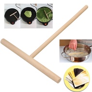 3pcs Wooden Spreader Stick T Shape Non Stick Pancake Griddle Batter Spreader Crepe Maker
