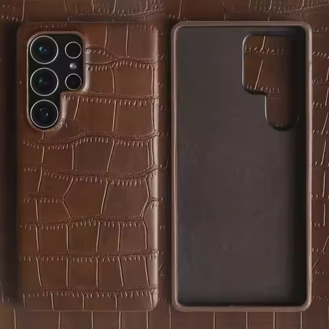 Luxury Leather Phone Case for Samsung Galaxy S26 Pro S25 S24 Ultra S23 S22 S21 S20 FE Note 20 10 Plu