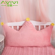 Ivy Bedside Cushion Soft Cover Bed Back Cushion Big Cushion Children Princess Crown Sleeping Pillow Strip Crown90x40cm