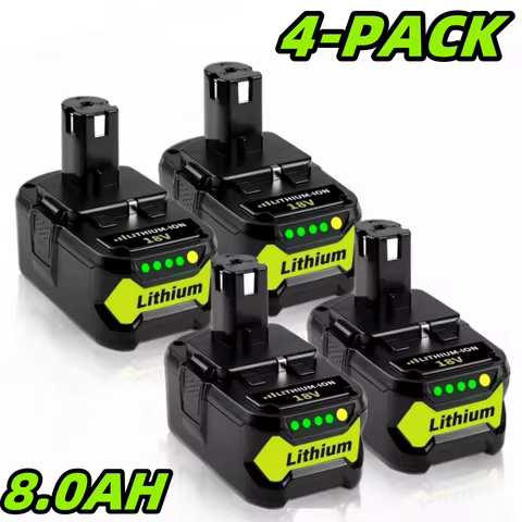 1/2/4PACK P108 Replacement Battery 8.0Ah 18V | High Capacity 8000mAh | For Ryobi 18 Volt ONE Plus | 