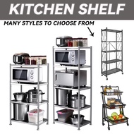 JET Kitchen Storage Rack With Wheels Movable 2/3/4 Layers Stainless Steel Kitchen Rack Space Saving Kitchen Organizer Kitchen Trolley