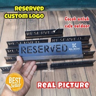 Custom Engraved ACP Wood Reserved Sign Industrial Restaurant Cafe Reserved Writing Desk Board Standi