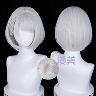 Xiaowen Mai Cosplay Wig Delta Force Hackclaw Short Grey Heat Resistant Synthetic Hair