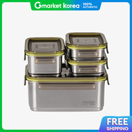 stenlock | Stenlock Korean-Made Stainless Steel Airtight Container Sure Rectangular 4-Piece Set for