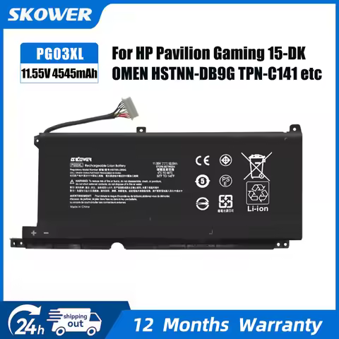 SKOWER PG03XL Battery For HP Pavilion Gaming 15-DK 15-ec 16-a0000 OMEN 5X FPC52 Series TPN-C141 TPN-