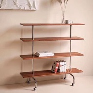 Maple Wood Storage Shelves Cart