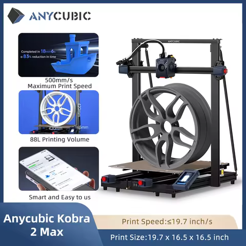 Newest ANYCUBIC KOBRA 2 Max 3D Printer Printers Speed 500mm/s Print Size 500x420x420mm DIY FDM Extru