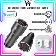 Trusmi PD66W USB+TypeC Fast Charging Car Charger Stable Output 66W Premium Car 2Port Adapter