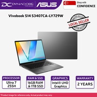 ASUS Vivobook S14 S3407CA-LY729W (U7 255H 16C/16G/1T/14" WUXGA/UHD/W11H) 2 YEARS WARRANTY