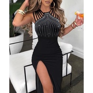 Women Temperament Hot Diamond Split Hip Dress Dress Nightclub Dinner Dress