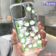 Cute Flower PC Case iphone 13 15 16 17 11 12 14 Pro Max XR X Xs Air Glossy Guys Clear Acrylic Hard-B