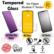 Realme C100/GT 7/P3 Ultra/C71/C75/Note 70/60/50/C65/C63 Full Tempered Glass 9D Anti Blue Ray Matte