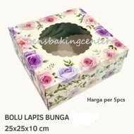 Cake Box Sponge Cake Layer Party Duplex Flower WAJIK GOLD Box Mica Lid TRAJA 25 X 25 X 9.5 25X25X9.5