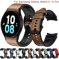 [HOT JUXXKWIHGWH 514] สายหนังซิลิโคนอย่างเป็นทางการสำหรับ Samsung Galaxy Watch 5 Pro 45มม./Watch5 44มม. 40มม./นาฬิกา4คลาสสิก42 46มม. สายรัดข้อมือเข็มขัด