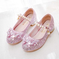 Girls High Heels Spring Pink Catwalk Performance Rhinestones Princess Elsa Autumn