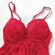 HM RED LINGERI PUSH UP DRESS TIDUR SEXY victoria secret lasenza hm