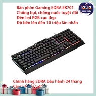 Edra EK701 Gaming Keyboard - Absolutely waterproof - RGB Led - Black -
