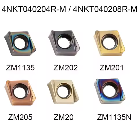 10pcs Double-side 4 Cutting Edges 4NKT040204R-M / 4NKT060308R-M Indexable CNC Carbide milling Insert