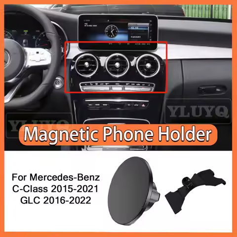 For Mercedes C-Class W205 2015-2021 GLC 2016-2022 Car Magnetic Phone Holder Gravity Mount 360° Ball 
