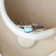 Blue Moonstone Ring S925 Silver Plated with White Gold