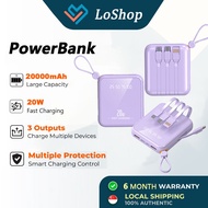 20000mAh Large Capacity Power Bank 20W Fast Charging Power Bank Compact Portable Mini Power Bank Wit