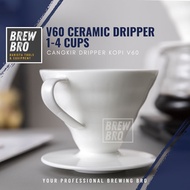 PERALATAN V60 Ceramic Dripper Set 1-4 Cups Size 02 Coffee Dripper Manual Coffee Equipment Brew Pour Over Filter