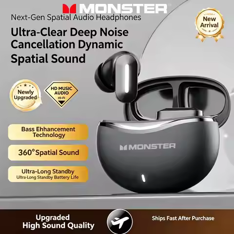 Monster ENC Noise Reduction Earburd 36hours Long Endurance Gaming Headset Wireless Bluetooth Immersi