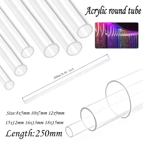 1/2/4pcs O.D 8mm~18mm High Quality Transparents Acrylic Tube Aquarium Fish Tank Water Supply Garden 