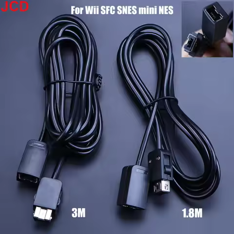 JCD 1pcs 1.8M 3M Extension Cable Game Extender Cord For SNES Classic Mini/SFC Controller For NES Wii