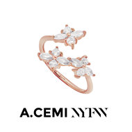 A.CEMI Vine Marquis NYFW Ring  แหวนเงินแท้ ชุบทอง 18K โรสโกลว์