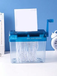 1入組桌面手動紙張碎紙機,手摇碎紙器,適用於家庭和辦公室,可用於a4紙和文件碎紙