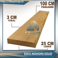 Papan Kayu Lembaran 2 Meter Jati Belanda Mahoni T.3 x L.25 x P.200 cm Palet Papan Kayu Ambalan Jati 