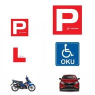 L Sticker P Sticker Motor P License P Car Sticker Sign Windshield OKU Sticker Car Sign Windscreen St