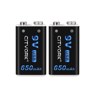 CITYORK Lithium battery 9 V 650mAh Micro USB 9V 6F22