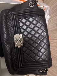 Chanel Boy Bag Black Lambskin Leather