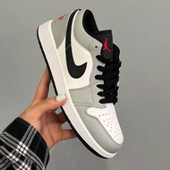 Pure Original AJ1 Low-Top Gray Basketball Shoes Qiaoyi Men Women Couples Trendy All-Match Casual Spo